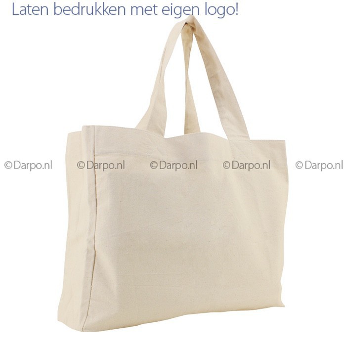 Verkleuren graven Gedeeltelijk Relatiegeschenken met logo bedrukken bij DARPO Reklame - Canvas Strandtas - Shopper  XXL - Canvas tassen - Tassen