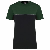 Ecologisch tweekleurig uniseks T-shirt met korte mouwen
